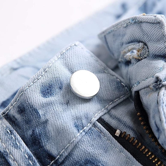 New Mens Painted Designer Slim Fit Jeans Multiple Sizes - Picture 4 of 4